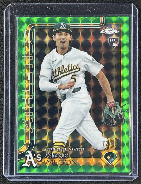 2025 Topps Chrome Update Jacob Wilson #USC150 Green Geometric Refractor /99 RC