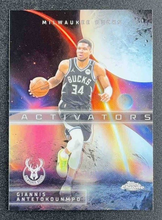 GIANNIS ANTETOKOUNMPO 2025-26 TOPPS CHROME #AC-4 ACTIVATORS REFRACTOR BUCKS