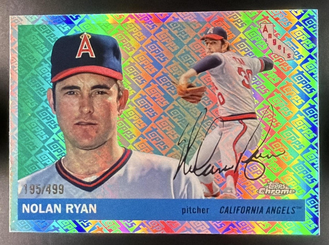 NOLAN RYAN 2025 TOPPS CHROME PLATINUM ANNIVERSARY #398 REFRACTOR 195/499 ANGELS