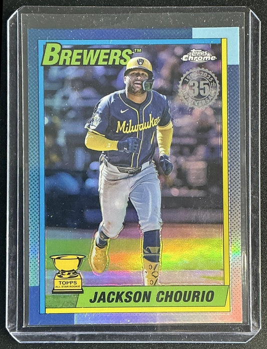 JACKSON CHOURIO 2025 TOPPS CHROME #90CB-9 1990 BASEBALL BREWERS
