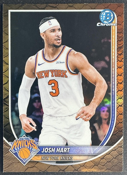 JOSH HART 2025-26 BOWMAN #BCV-153 CHROME REPTILIAN REFRACTOR KNICKS