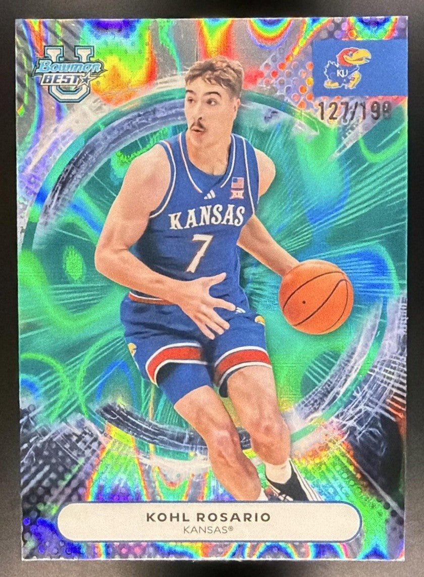 2025 Bowman Best University Kohl Rosario #62 Aqua Lava Refractor /199