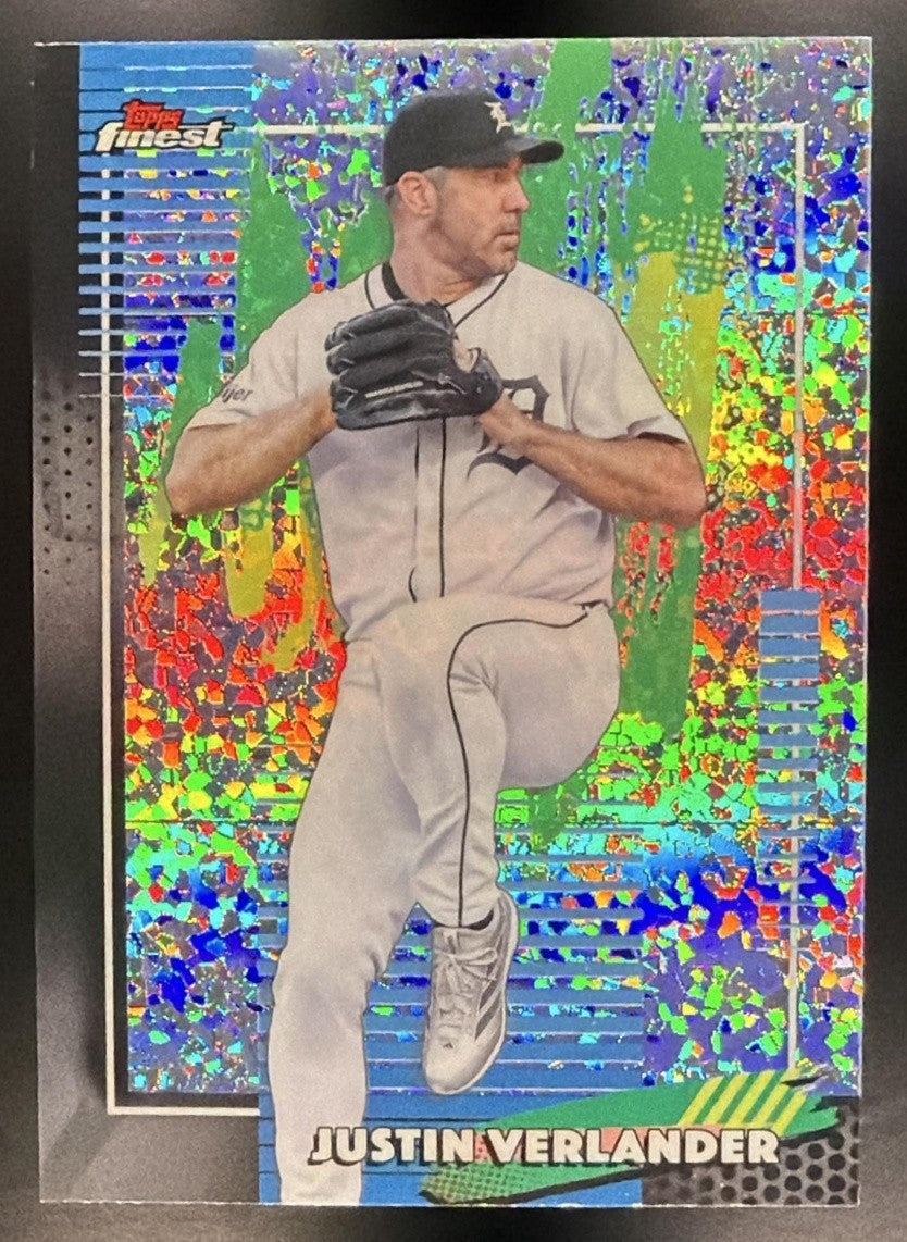 JUSTIN VERLANDER 2026 TOPPS FINEST #48 MINI-DIAMOND REFRACTOR TIGERS