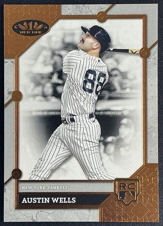 AUSTIN WELLS 2024 TOPPS TIER ONE #81 BRONZE FOIL RC YANKEES