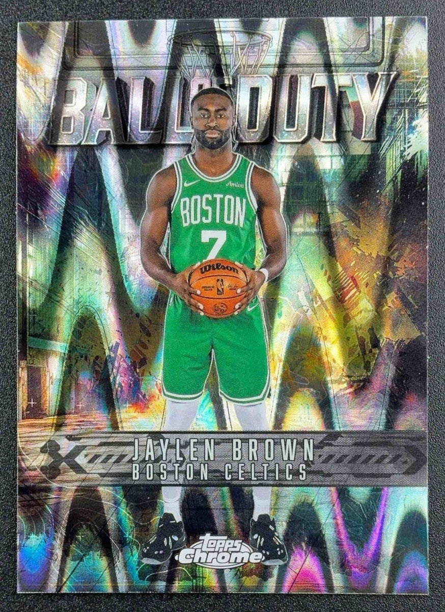 JAYLEN BROWN 2025-26 TOPPS CHROME #BD-5 BALL OF DUTY RAYWAVE REFRACTOR CELTICS