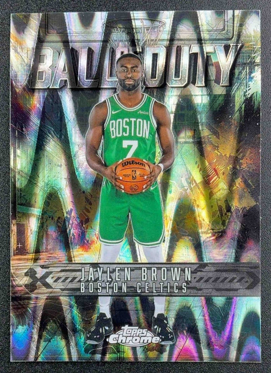 JAYLEN BROWN 2025-26 TOPPS CHROME #BD-5 BALL OF DUTY RAYWAVE REFRACTOR CELTICS
