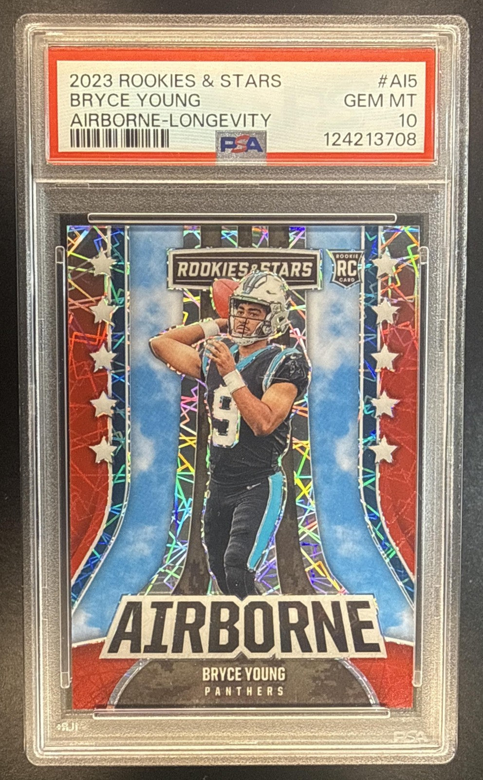 2023 Panini Rookies & Stars Bryce Young #AI-5 Airborne Longevity RC PSA 10