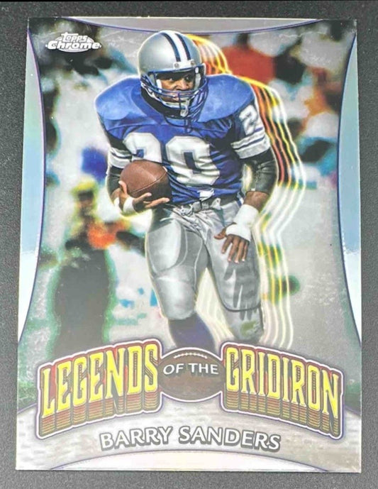 BARRY SANDERS 2024 TOPPS CHROME #LOG-18 LEGENDS OF THE GRIDIRON REFRACTOR LIONS