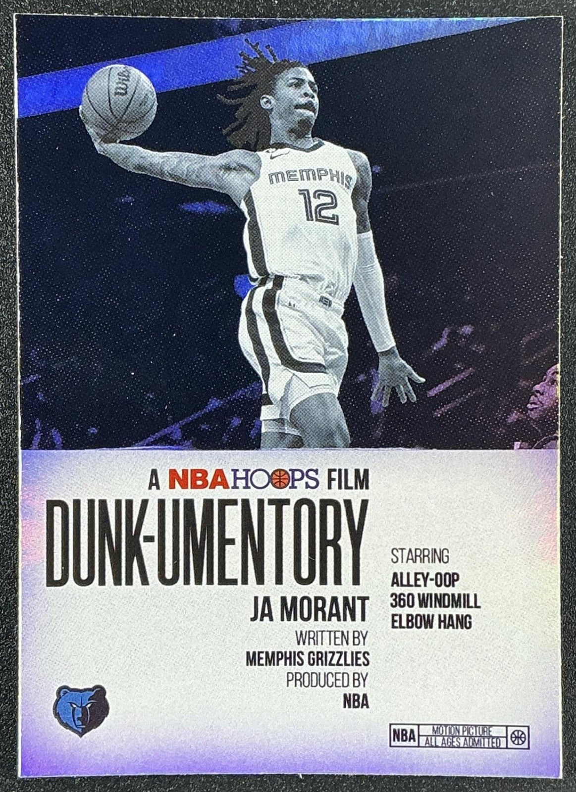 JA MORANT 2025-26 TOPPS HOOPS #D-2 DUNK-UMENTORY GRIZZLIES