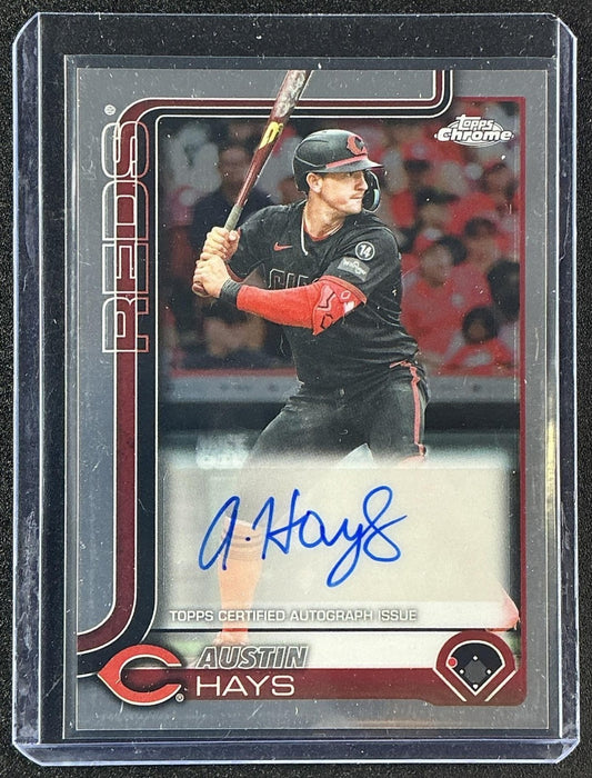 AUSTIN HAYS 2025 TOPPS CHROME UPDATE #AC-AH AUTO REDS