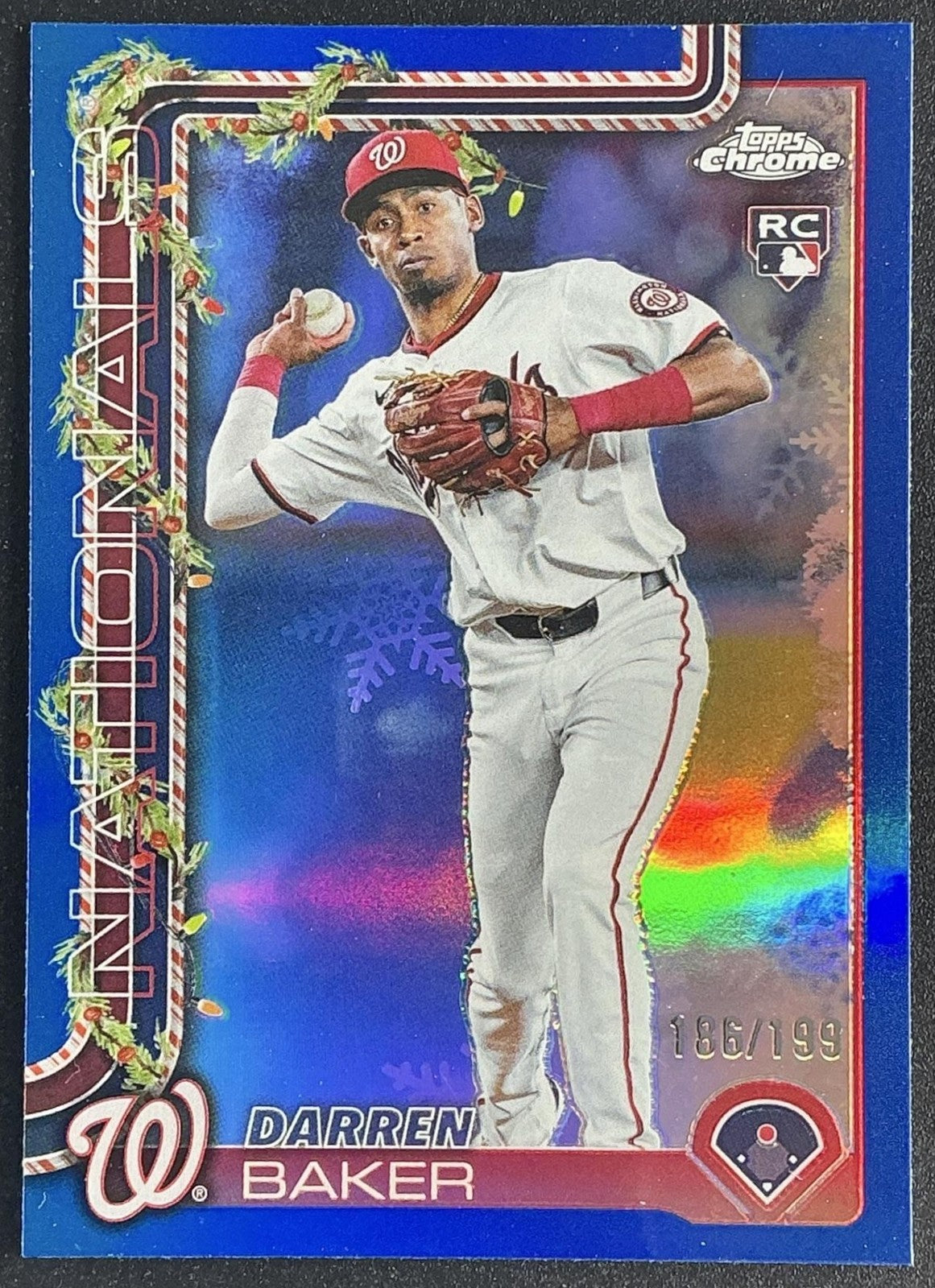 2025 Topps Holiday Darren Baker #HC167 Chrome Blue Refractor /199 RC