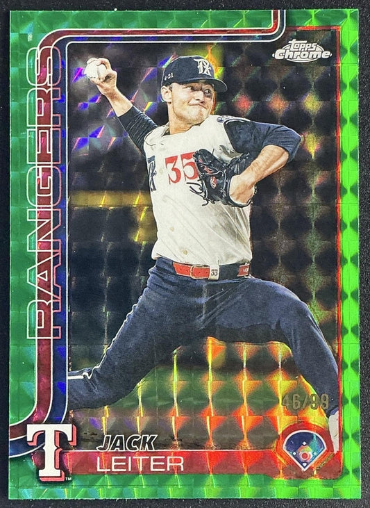 2025 Topps Chrome Update Jack Leiter #USC42 Green Geometric Refractor /99