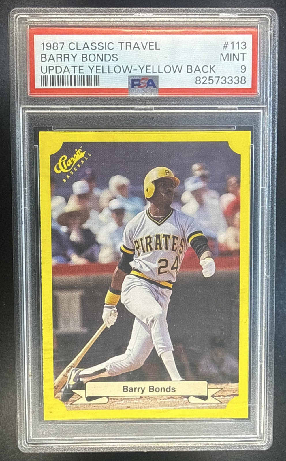 BARRY BONDS 1987 CLASSIC UPDATE YELLOW #113 PIRATES PSA 9