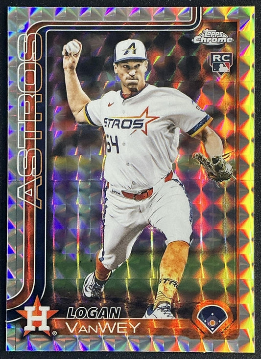 LOGAN VANWEY 2025 TOPPS CHROME UPDATE #USC141 GEOMETRIC REFRACTOR RC ASTROS