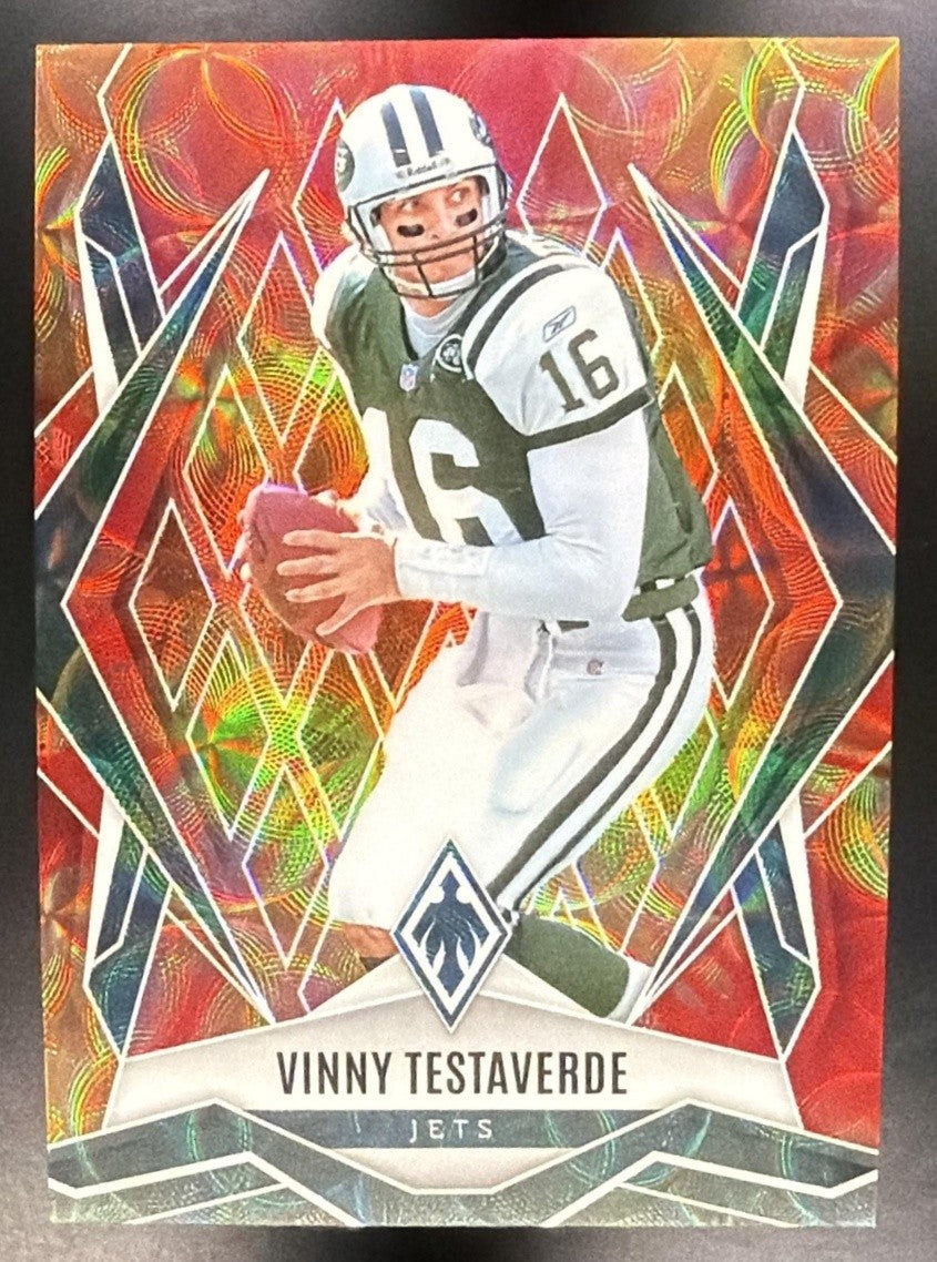 VINNY TESTAVERDE 2025 PANINI PHOENIX #65 FIRE BURST PRIZM /350 JETS