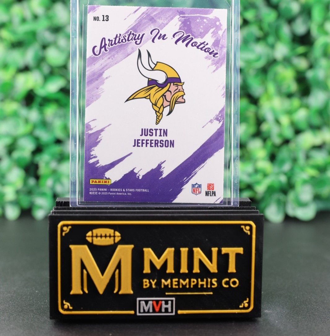 JUSTIN JEFFERSON 2025 PANINI ROOKIES & STARS ARTISTRY IN MOTION #13 VIKINGS