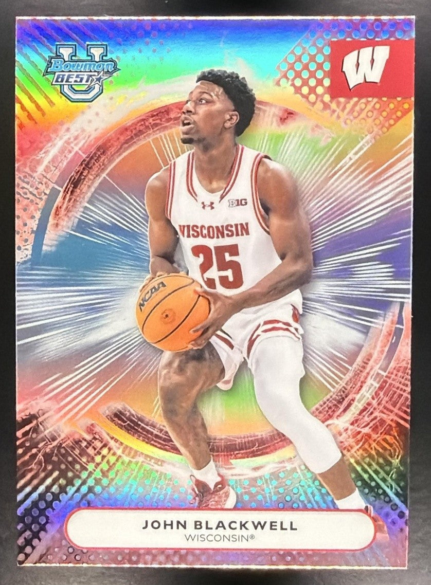 JOHN BLACKWELL 2025-26 BOWMAN BEST UNIVERSITY #86 REFRACTOR BADGERS