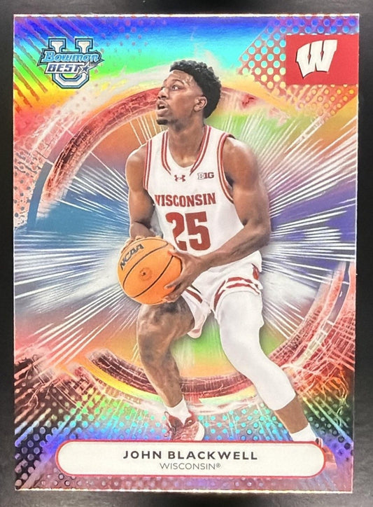 JOHN BLACKWELL 2025-26 BOWMAN BEST UNIVERSITY #86 REFRACTOR BADGERS