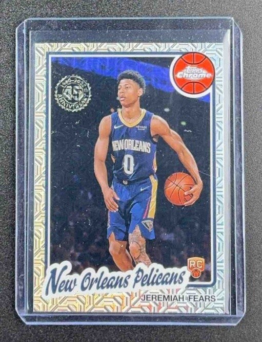 JEREMIAH FEARS 2025-26 TOPPS #TC-JF 1980-81 CHROME MOJO REFRACTOR RC PELICANS