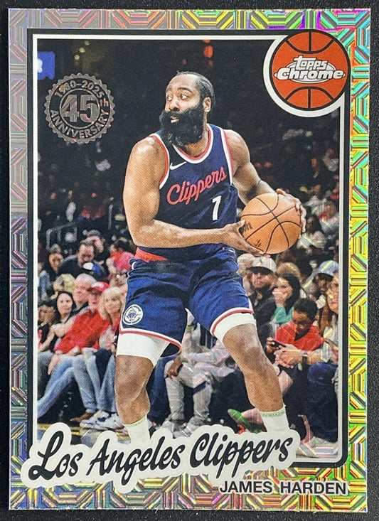 JAMES HARDEN 2025-26 TOPPS #TC-JH 1980-81 CHROME MOJO REFRACTOR CLIPPERS