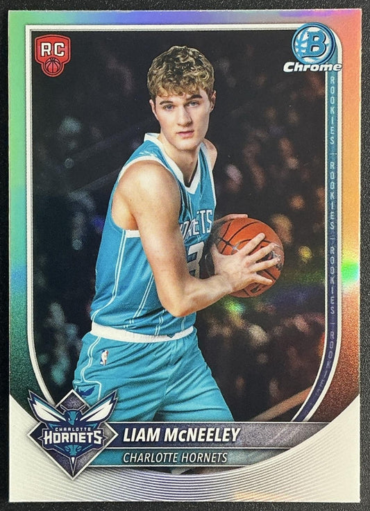 LIAM MCNEELEY 2025-26 BOWMAN #BRR-29 CHROME RED ROOKIE VARIATION SP RC HORNETS