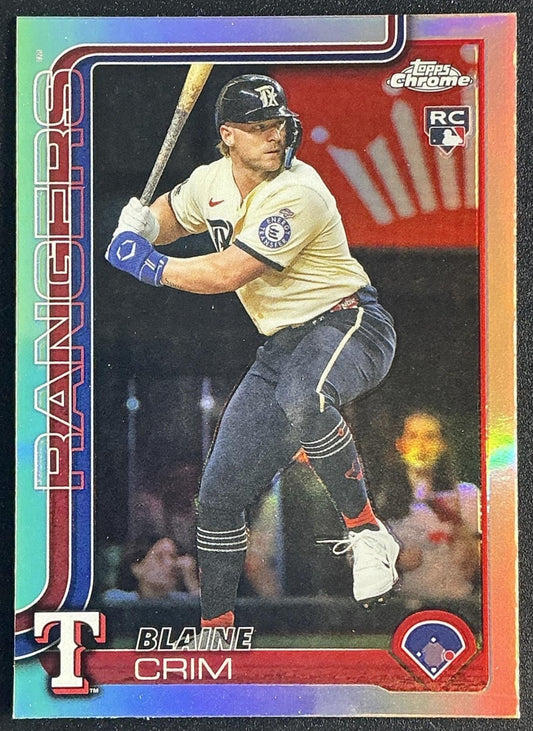 BLAINE CRIM 2025 TOPPS CHROME UPDATE #USC83 REFRACTOR RC RANGERS