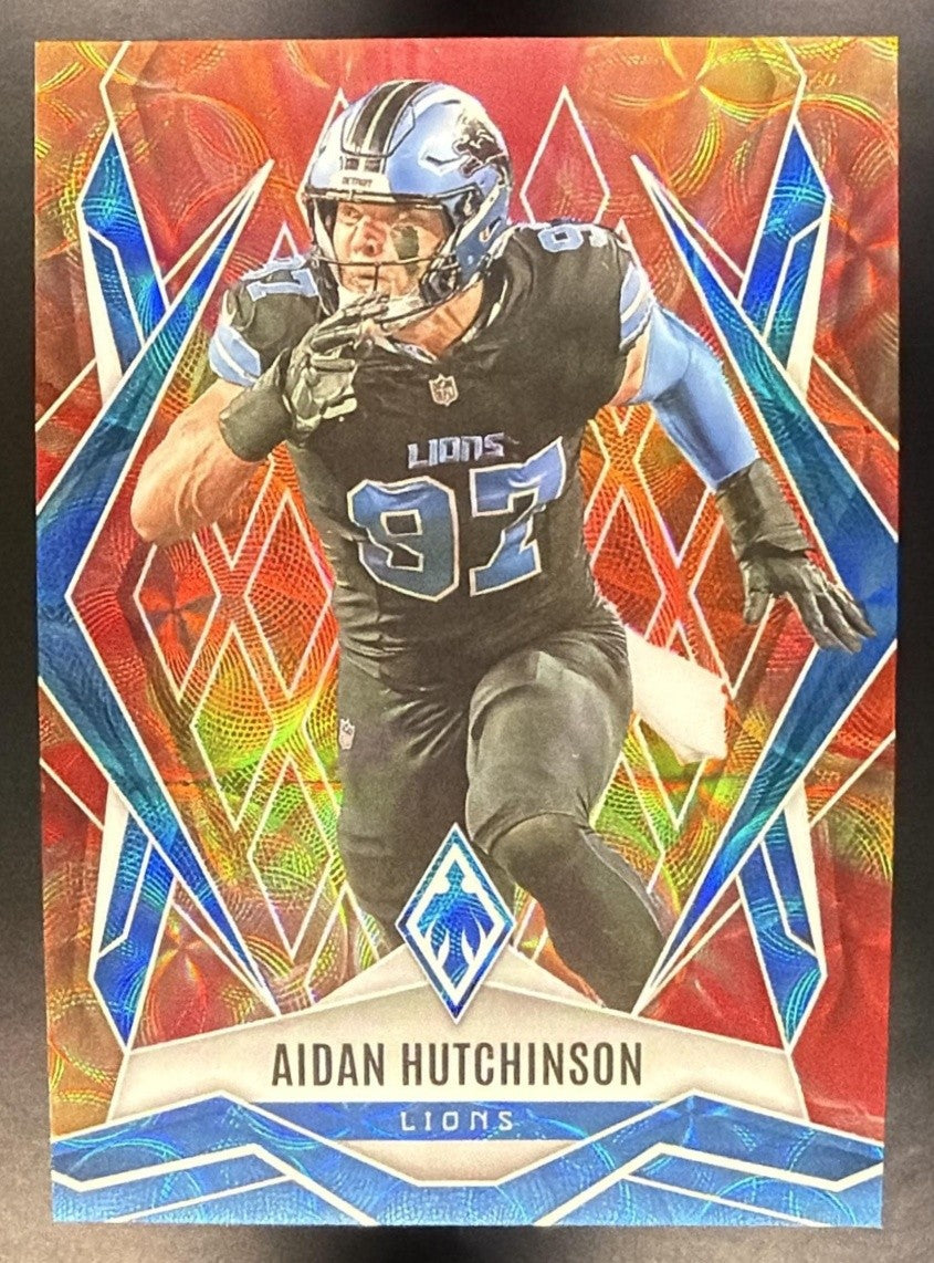 AIDAN HUTCHINSON 2025 PANINI PHOENIX FACTORY SET #21 FIREBURST /350 LIONS