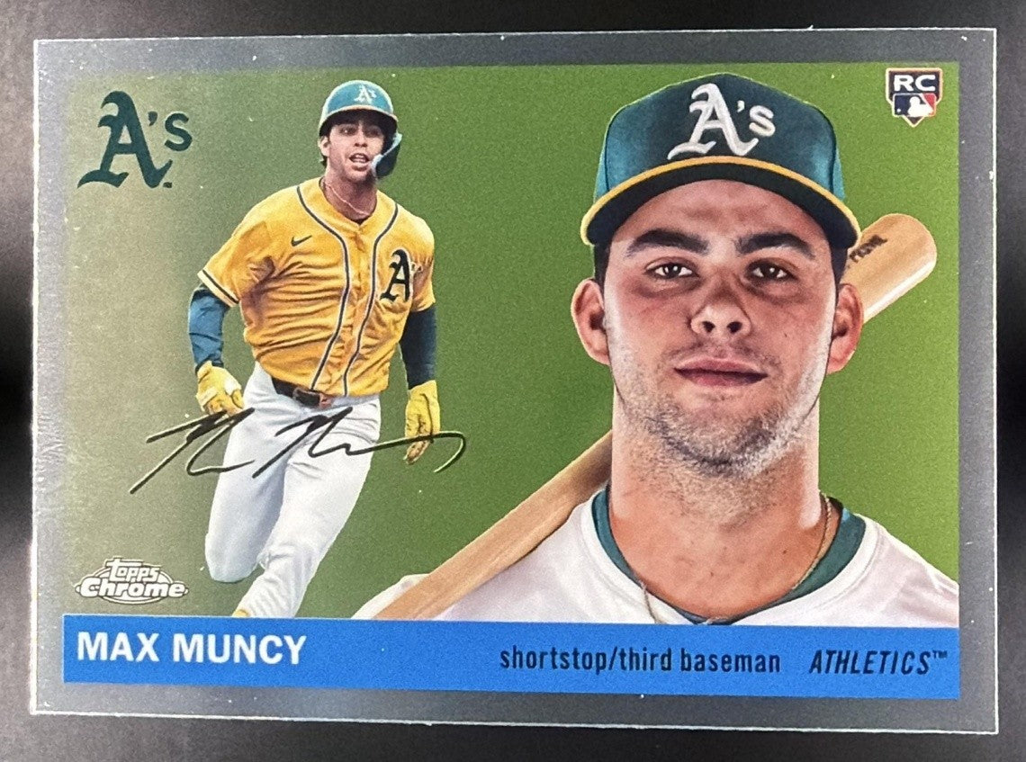 MAX MUNCY 2025 TOPPS CHROME PLATINUM ANNIVERSARY #285 RC ATHLETICS