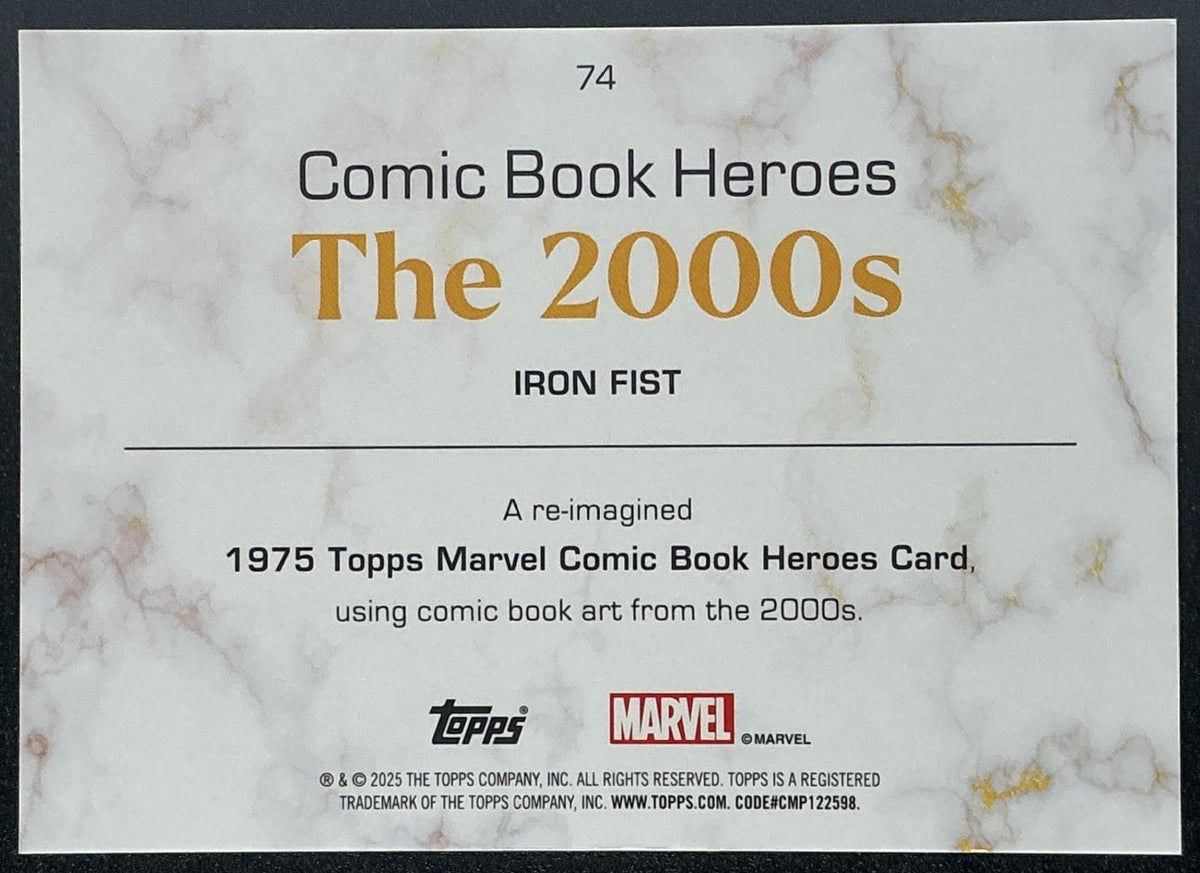 2025 Topps Marvel 1975 Golden Iron Fist #74 Gold Mini Diamonds Refractor /199
