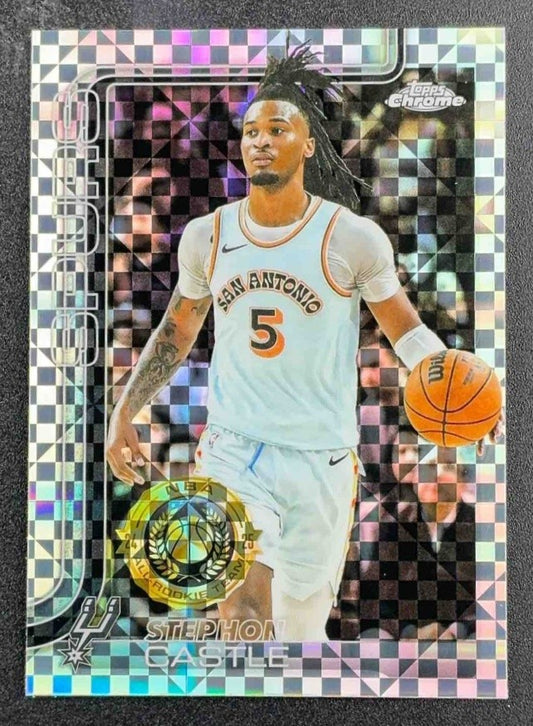 STEPHON CASTLE 2025-26 TOPPS CHROME #228 X-FRACTOR SPURS