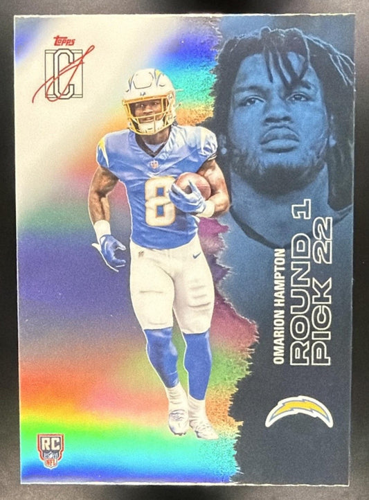 2025 Topps Signature Class Omarion Hampton Chrome Rookie Pandora Refractor RC