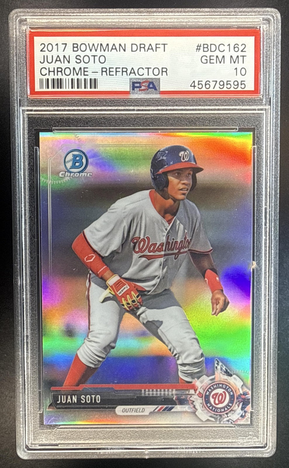 JUAN SOTO 2017 BOWMAN DRAFT #BDC-162 CHROME REFRACTOR NATIONALS PSA 10