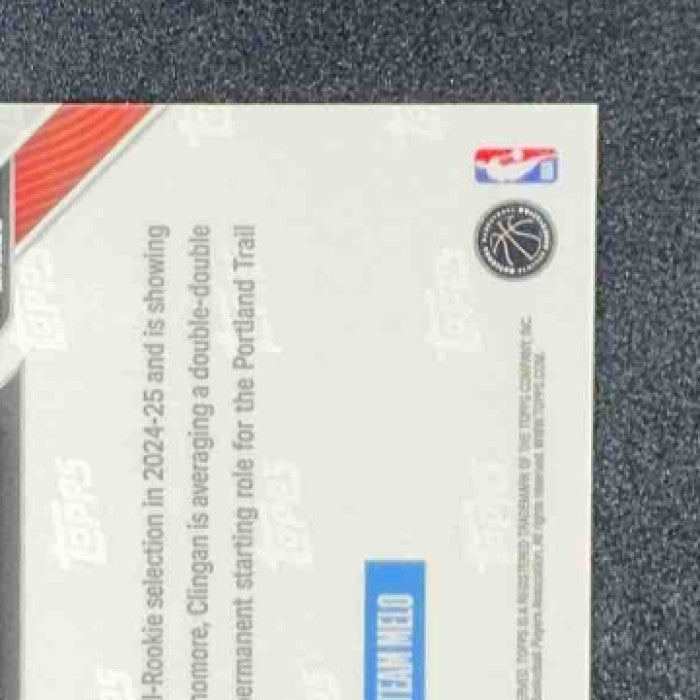 Donovan Clingan 2026 Topps NOW Rising Stars Blazers #RS16 NBA LOGO FOIL