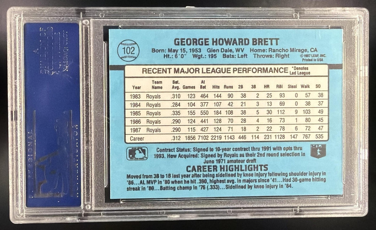 GEORGE BRETT 1988 DONRUSS #102 ROYALS PSA 10