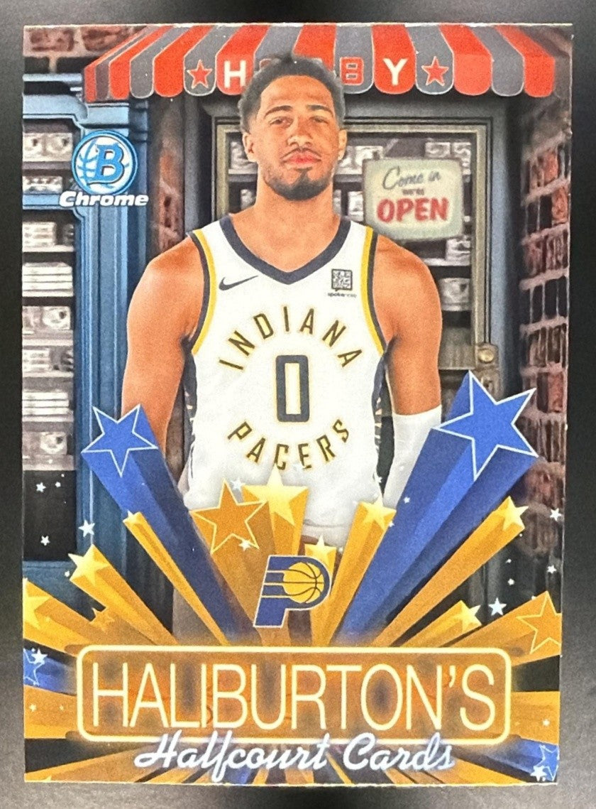 TYRESE HALIBURTON 2025-26 BOWMAN #HS-6 CHROME HOBBY STARS PACERS