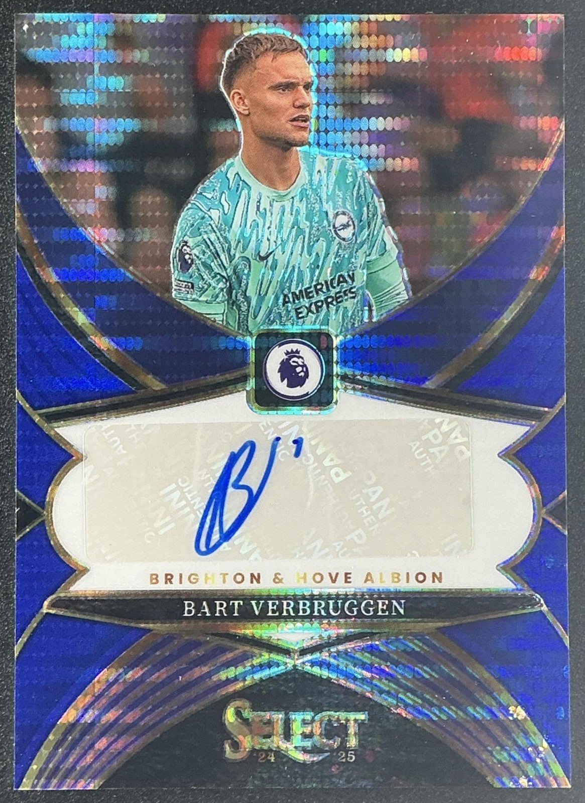 2024 Panini Select Premier League Bart Verbruggen Signatures Blue Pulsar Auto