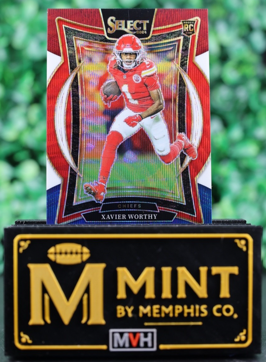 XAVIER WORTHY 2024 SELECT CONCOURSE #32 TRI-COLOR PRIZM /299 RC CHIEFS