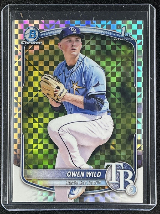 OWEN WILD 2025 BOWMAN #BCP-14 CHROME X-FRACTOR 1ST PROSPECT RAYS