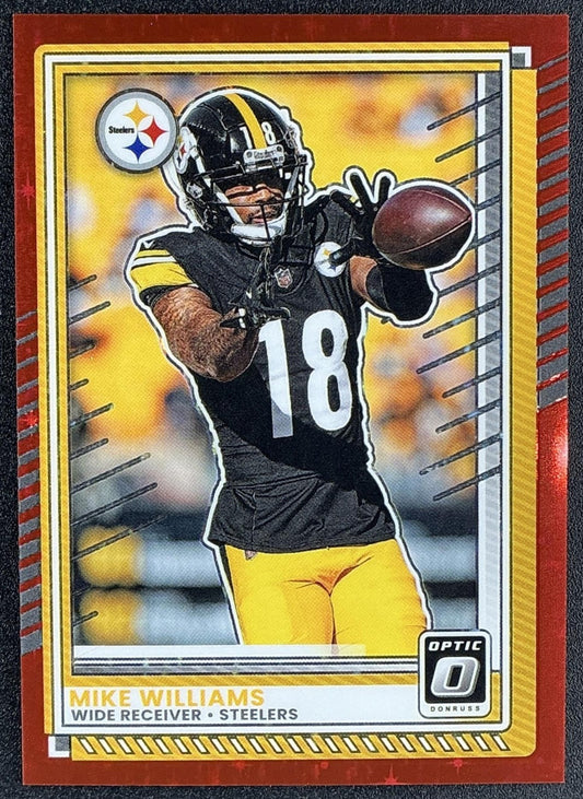 MIKE WILLIAMS 2025 PANINI DONRUSS OPTIC #78 RED STARS PRIZM STEELERS