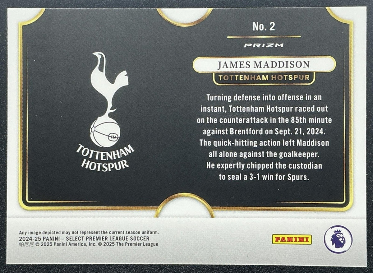 2024 Panini Select Premier League James Maddison #2 Snapshots Blue Pulsar