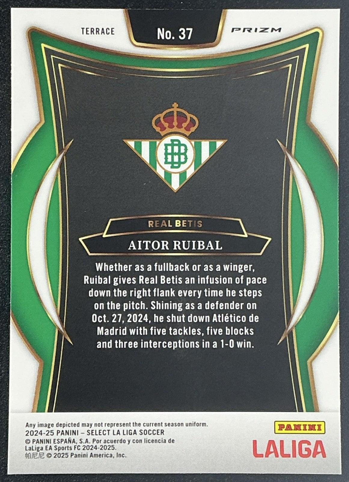 2024 Panini Select La Liga Aitor Ruibal #37 Purple Mojo Prizm Terrace
