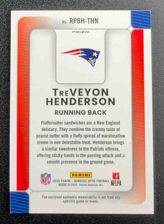 2025 Panini Donruss Optic TreVeyon Henderson Rookie Phenoms Blue Hyper Prizm RC