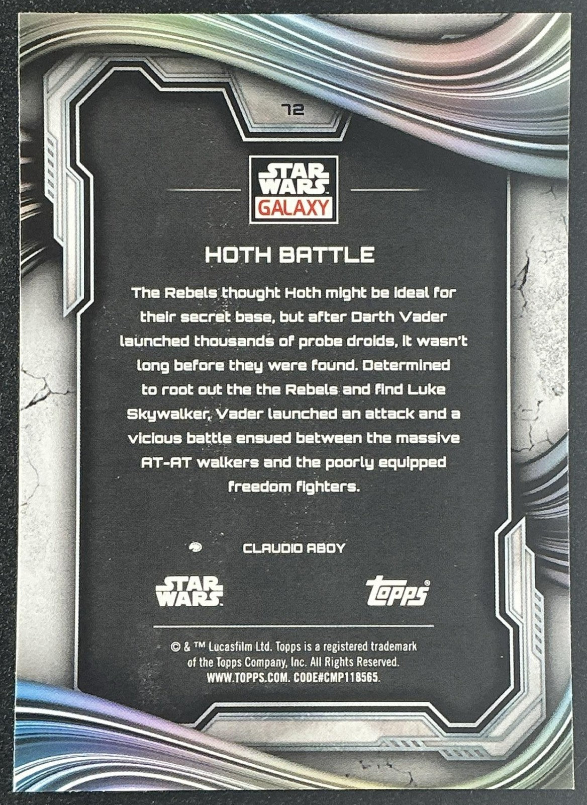 HOTH BATTLE 2025 TOPPS CHROME STAR WARS GALAXY #72
