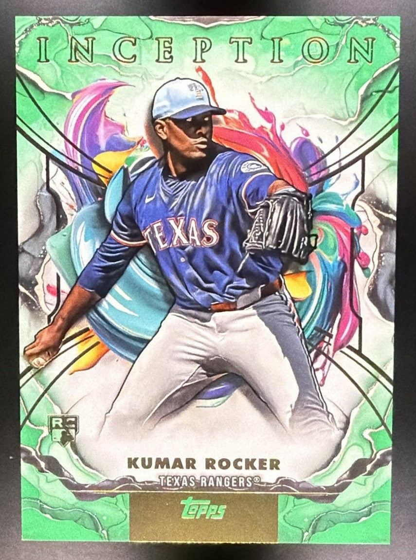 KUMAR ROCKER 2025 TOPPS INCEPTION #49 GREEN RC RANGERS