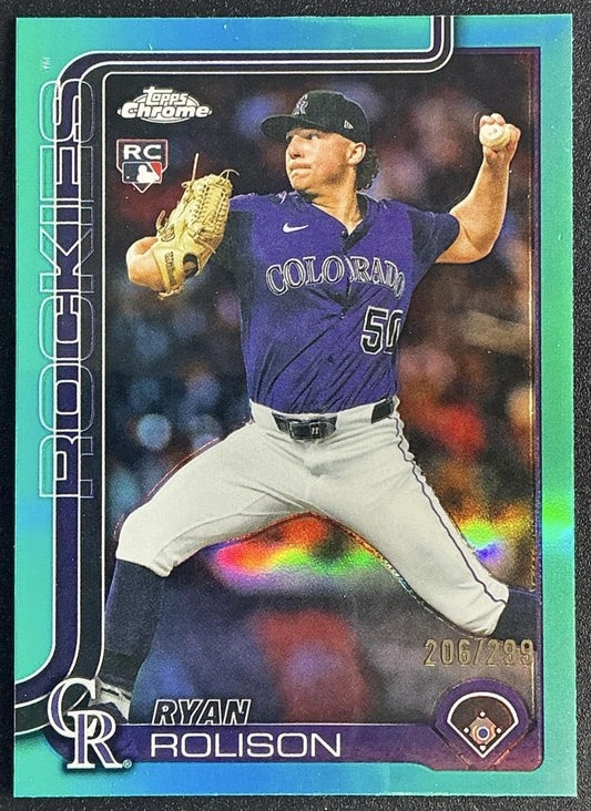 RYAN ROLISON 2025 TOPPS CHROME UPDATE #USC123 TEAL REFRACTOR 206/299 RC ROCKIES