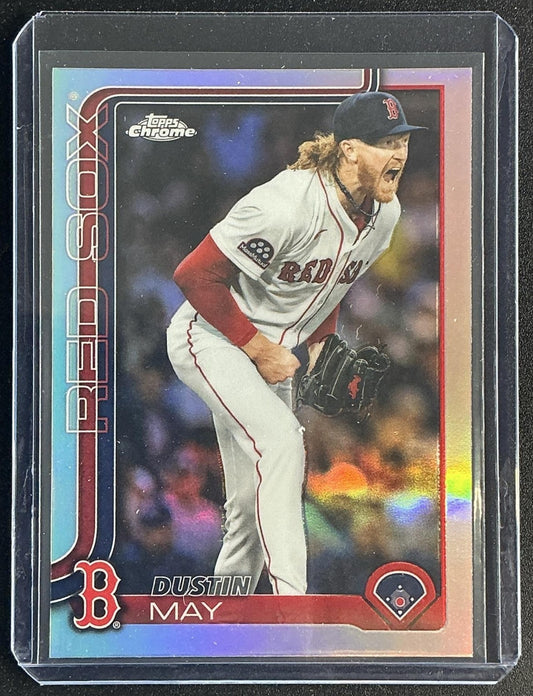 DUSTIN MAY 2025 TOPPS CHROME UPDATE #USC80 REFRACTOR RED SOX