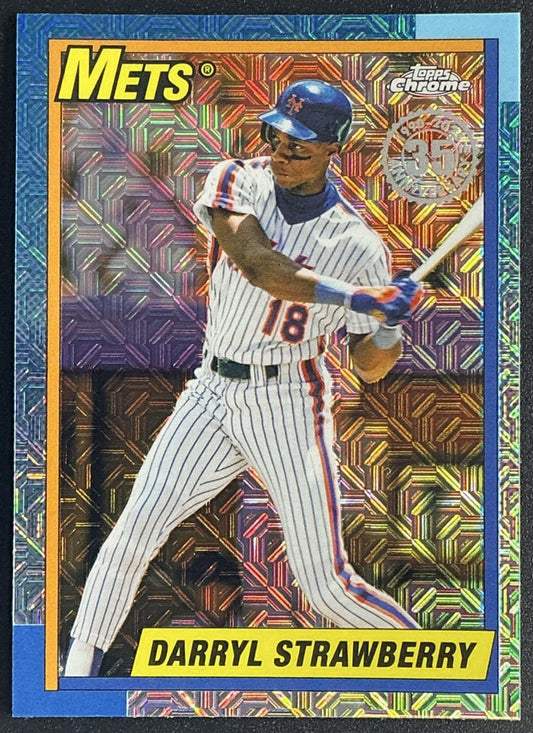 2025 Topps Update Darryl Strawberry Silver Pack 1990 Chrome Mojo Refractor