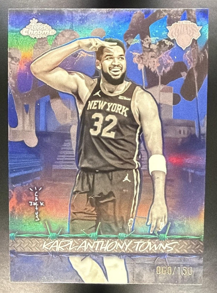 2025 Topps Chrome x Cactus Jack Karl-Anthony Towns Jacked Up Blue Refractor /150