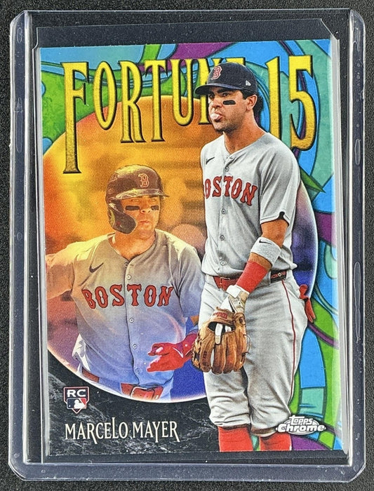 MARCELO MAYER 2025 TOPPS CHROME UPDATE #F15-20 FORTUNE 15 RC RED SOX