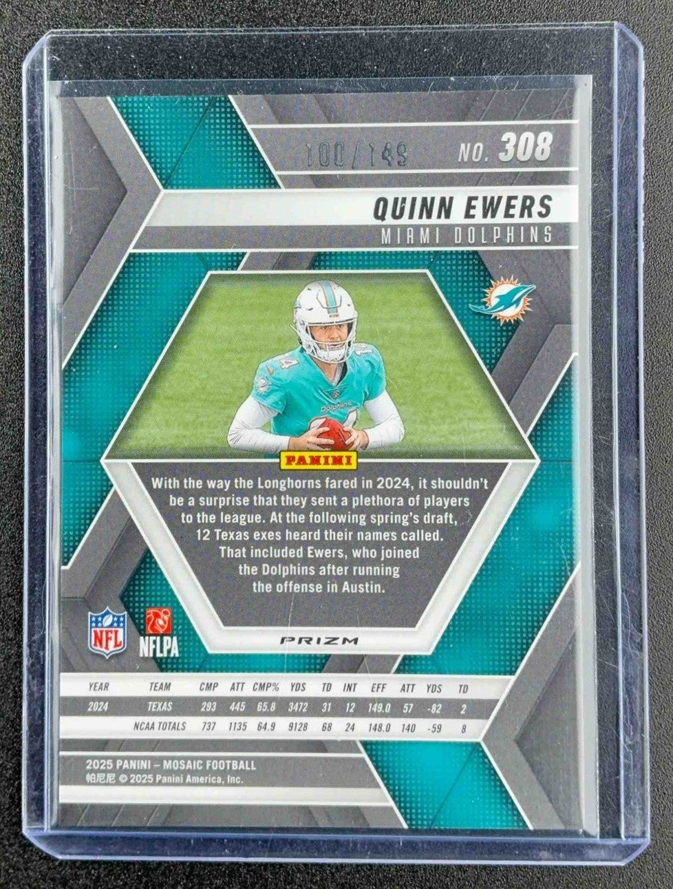 2025 Panini Mosaic Quinn Ewers #308 Rookies Silver Knight Prizm /149 RC